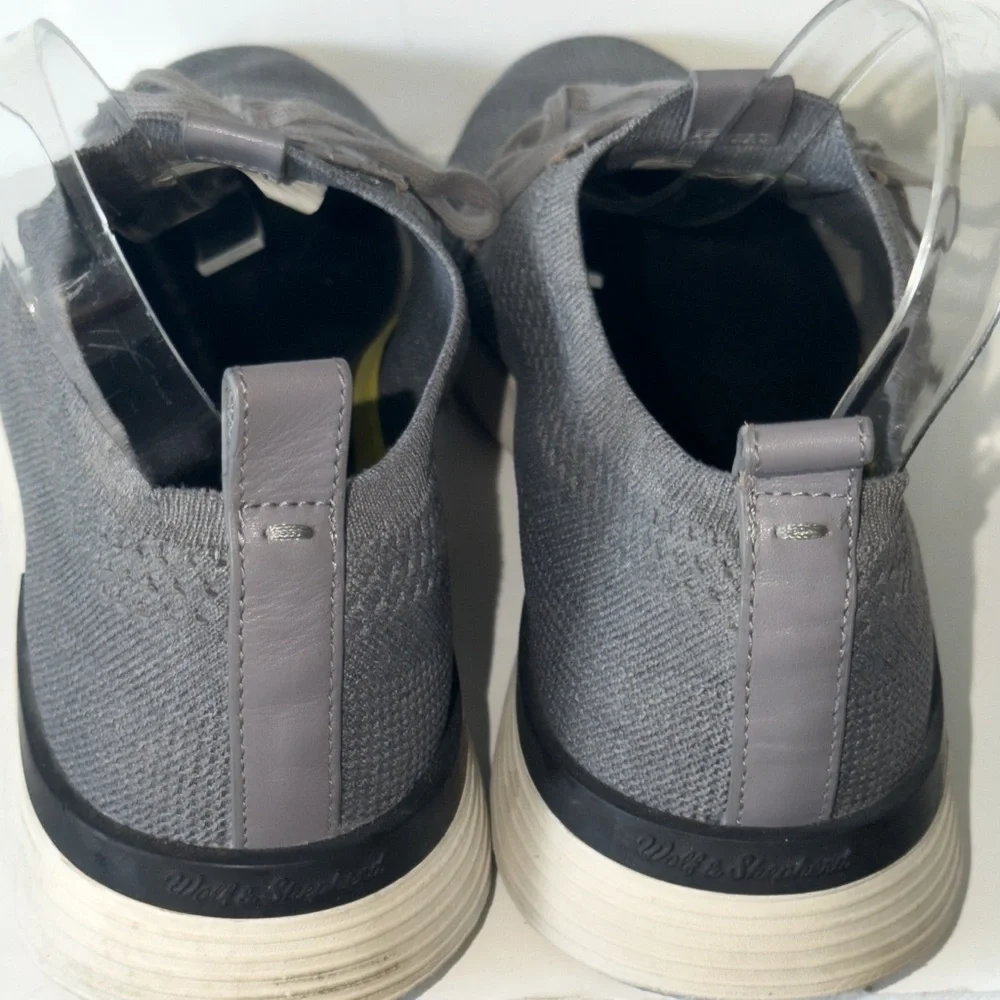 Wolf & Shepard Swift Knit Plain Toe Derby Men's Grey Lace-Up Casual Shoes Sz 11